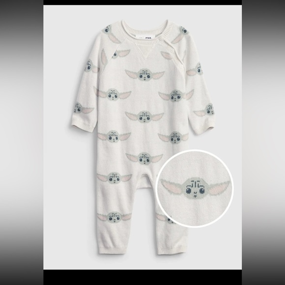 NWT Baby Gap Knitted Yoda Romper - Size 3-6 Months - Picture 4 of 6